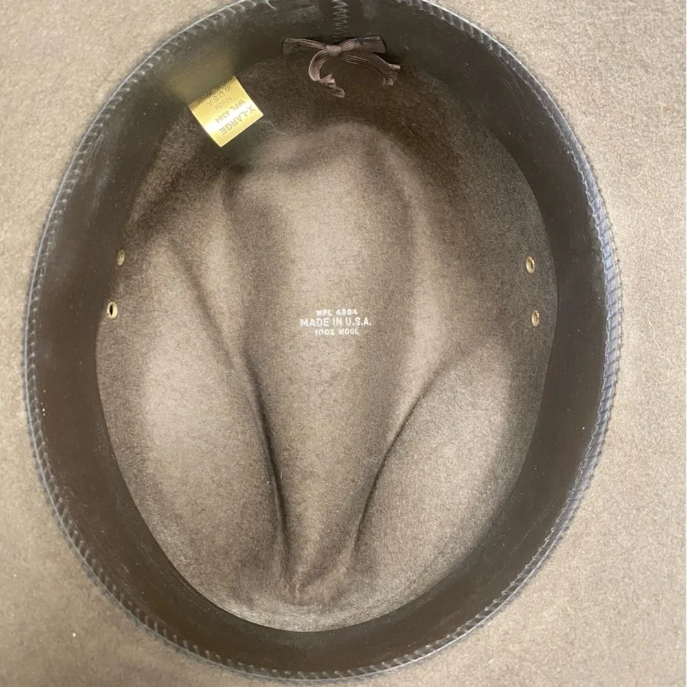 Vintage Men’s 100% Wool Classic Brown Camo Fly Fish Camping Hat Sz XL - Picture 4 of 5